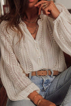 Crochet Lace Button-Down Shirt