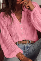 Crochet Lace Button-Down Shirt