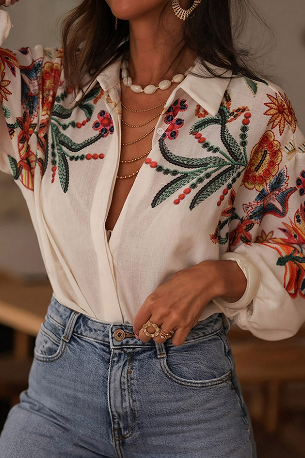 Floral Print Button-Down Shirt