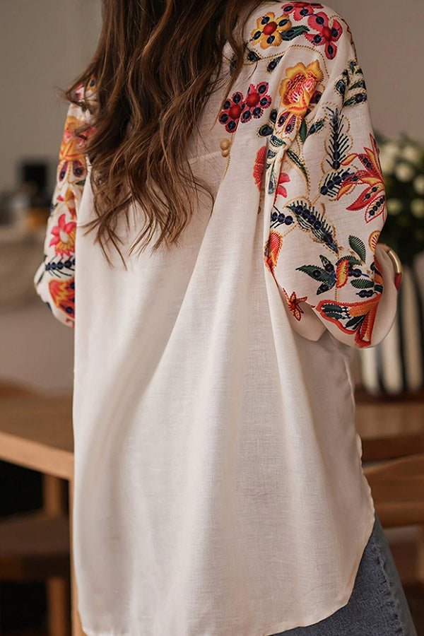 Floral Print Button-Down Shirt