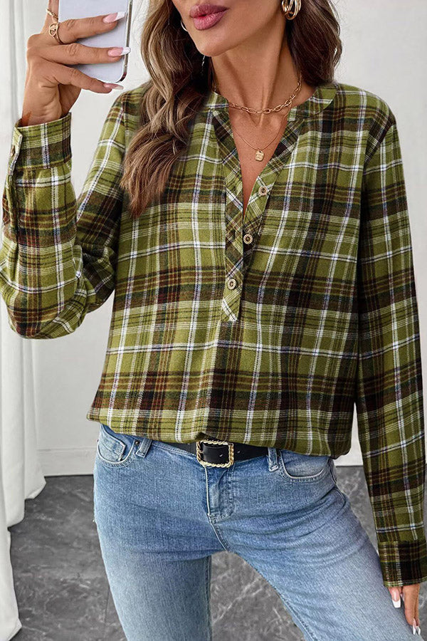 Classic Plaid Long Sleeve Button Shirt