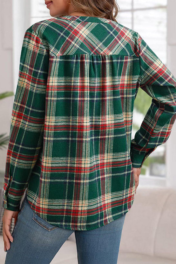 Classic Plaid Long Sleeve Button Shirt