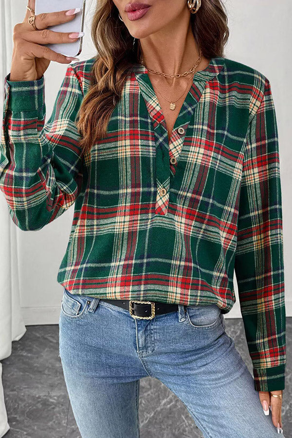 Classic Plaid Long Sleeve Button Shirt