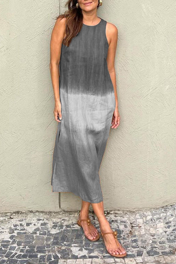 Gradient Sleeveless Round Neck Maxi Dress