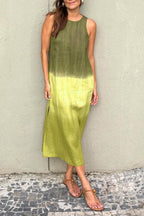 Gradient Sleeveless Round Neck Maxi Dress