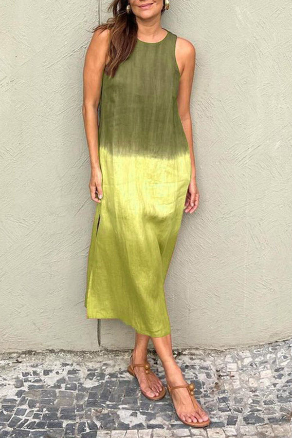 Gradient Sleeveless Round Neck Maxi Dress