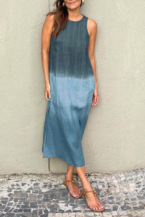 Gradient Sleeveless Round Neck Maxi Dress