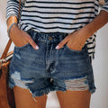 High Waisted Ripped Denim Shorts