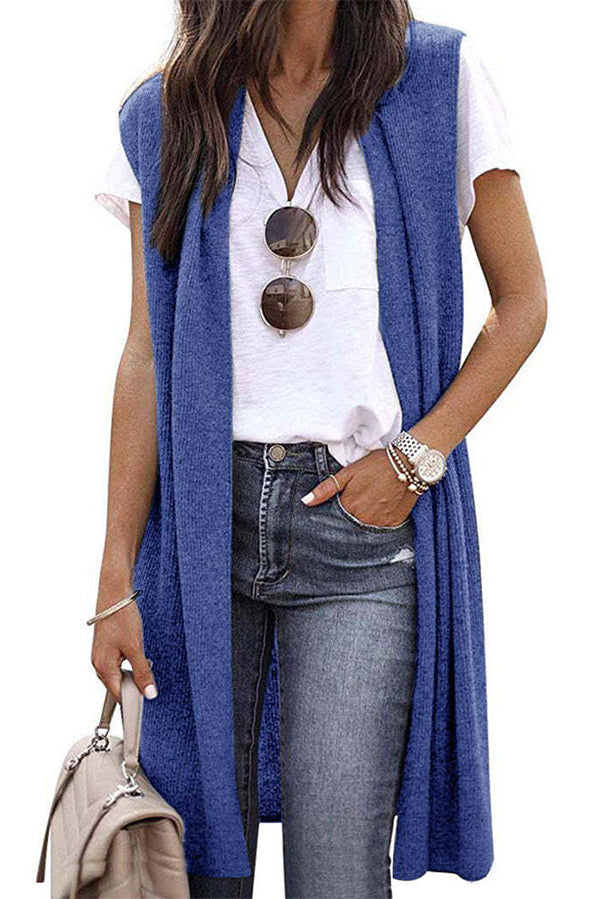 Chic Longline Open Front Knit Vest