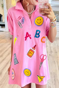Back-to-School Print Polo Dress