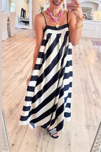 Striped Spaghetti Strap Maxi Dress