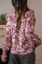 Vintage Floral Ruffle Collar Blouse