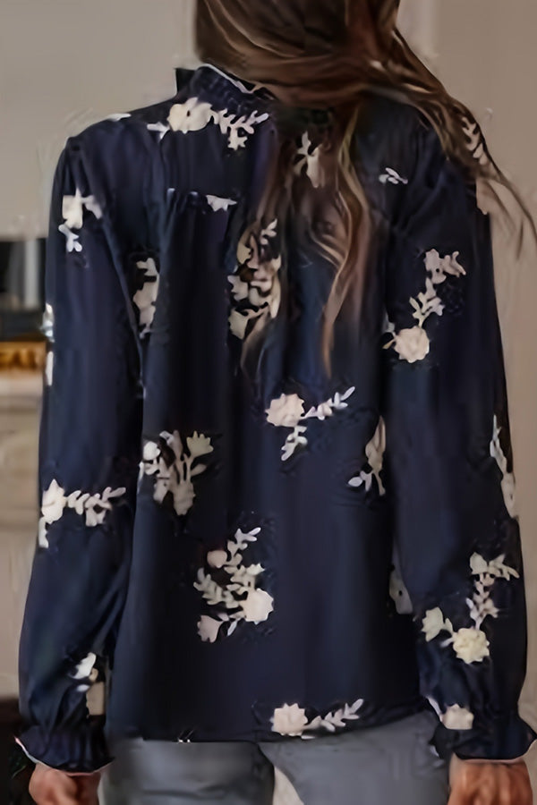 Floral Embroidered Button Up Blouse
