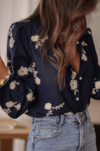 Floral Embroidered Button Up Blouse