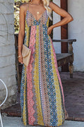Boho Tribal Print V-Neck Maxi Dress