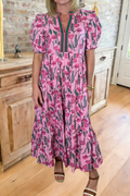 Poppy Ruffle Sleeve Tiered Maxi Dress