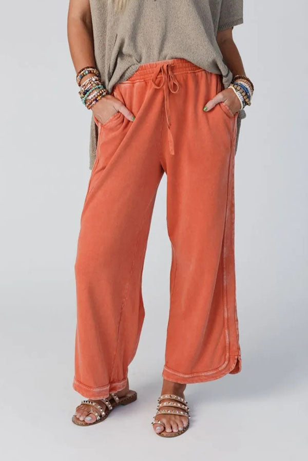 Mineral Washed Wide Leg Joggers