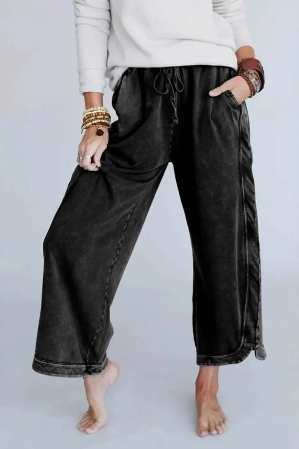 Mineral Washed Wide Leg Joggers