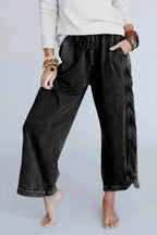Mineral Washed Wide Leg Joggers