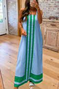 Color Block Striped Cami Maxi Dress