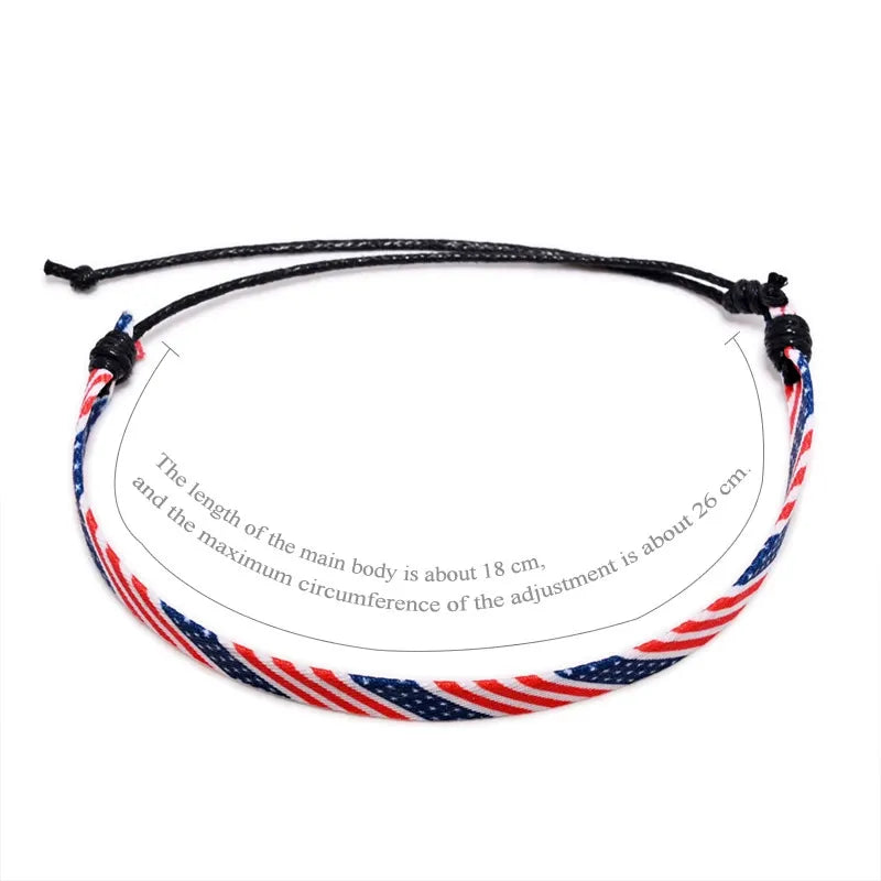 Patriotic Woven Flag Charm Bracelet