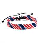 Patriotic Woven Flag Charm Bracelet