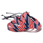 Patriotic Woven Flag Charm Bracelet