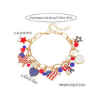 Patriotic USA Heart Charm Link Bracelet