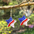 Sparkling Patriotic Star Dangle Earrings
