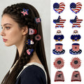 Patriotic Glitter Mini Hair Claw Clips