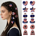 Patriotic Glitter Mini Hair Claw Clips