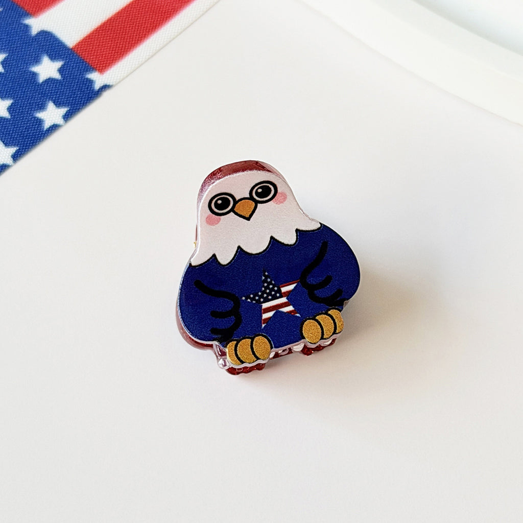 Patriotic Glitter Mini Hair Claw Clips