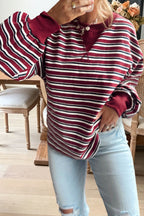 Relaxed striped sweatshirt with drop shoulders