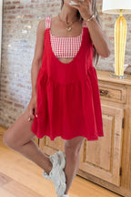Tiered Square Neck Gingham Dress