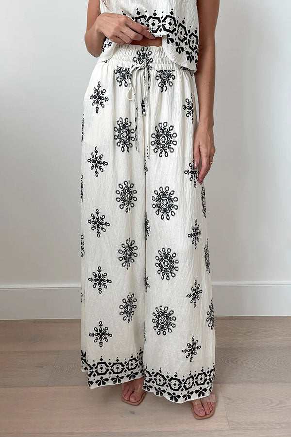 Floral Print Sleeveless Wide Leg 2 Piece Set
