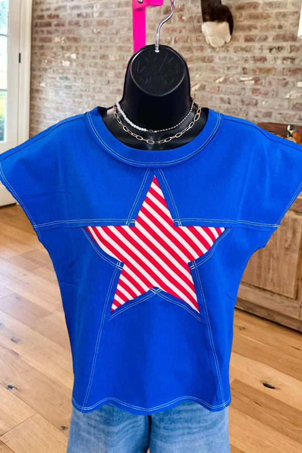 Americana Star Patchwork Top