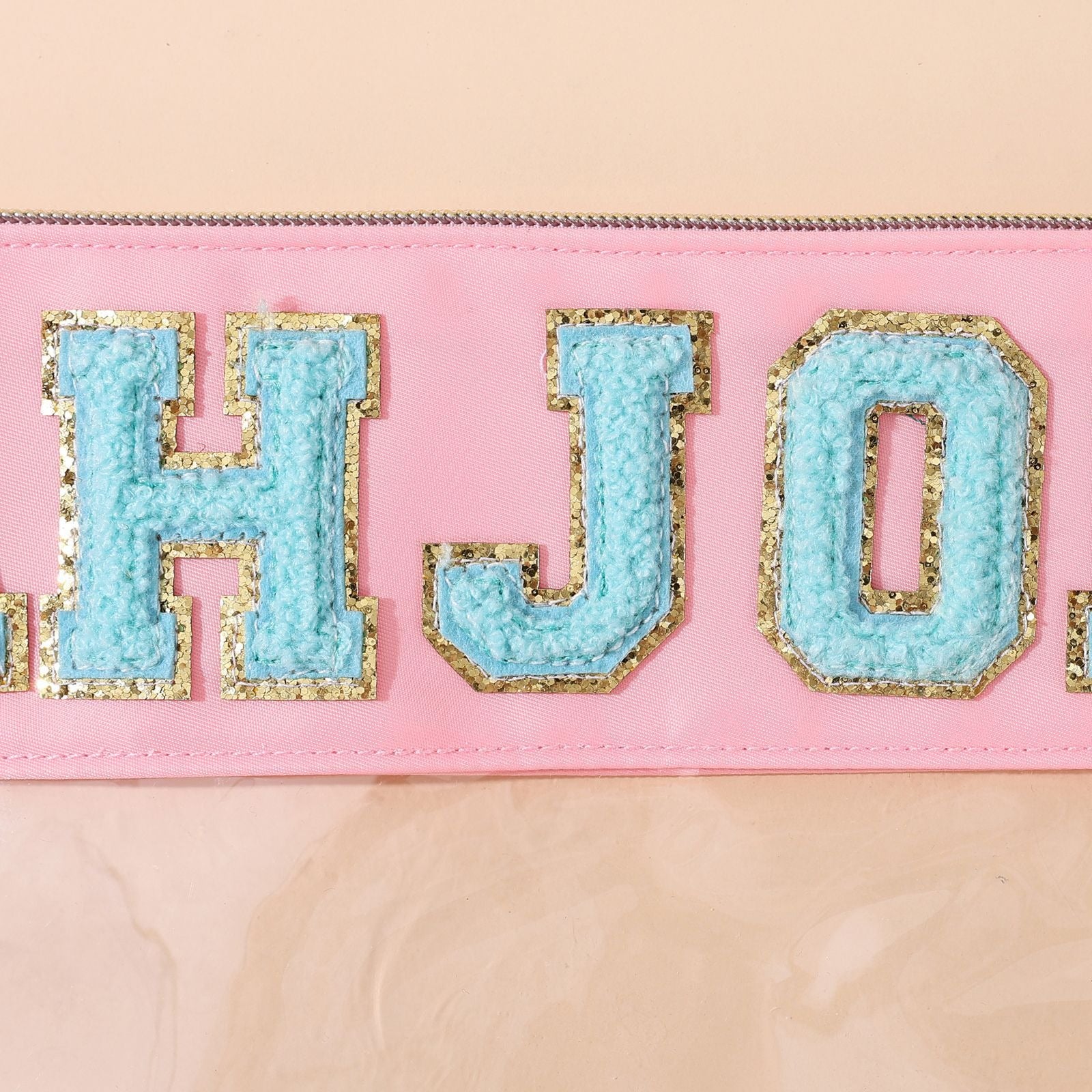 Clear Mahjong Tile Bag with Chenille Patches