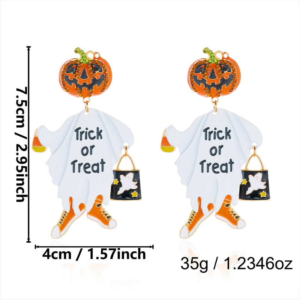 Halloween Pumpkin Dangle Drop Earrings