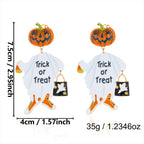 Halloween Pumpkin Dangle Drop Earrings