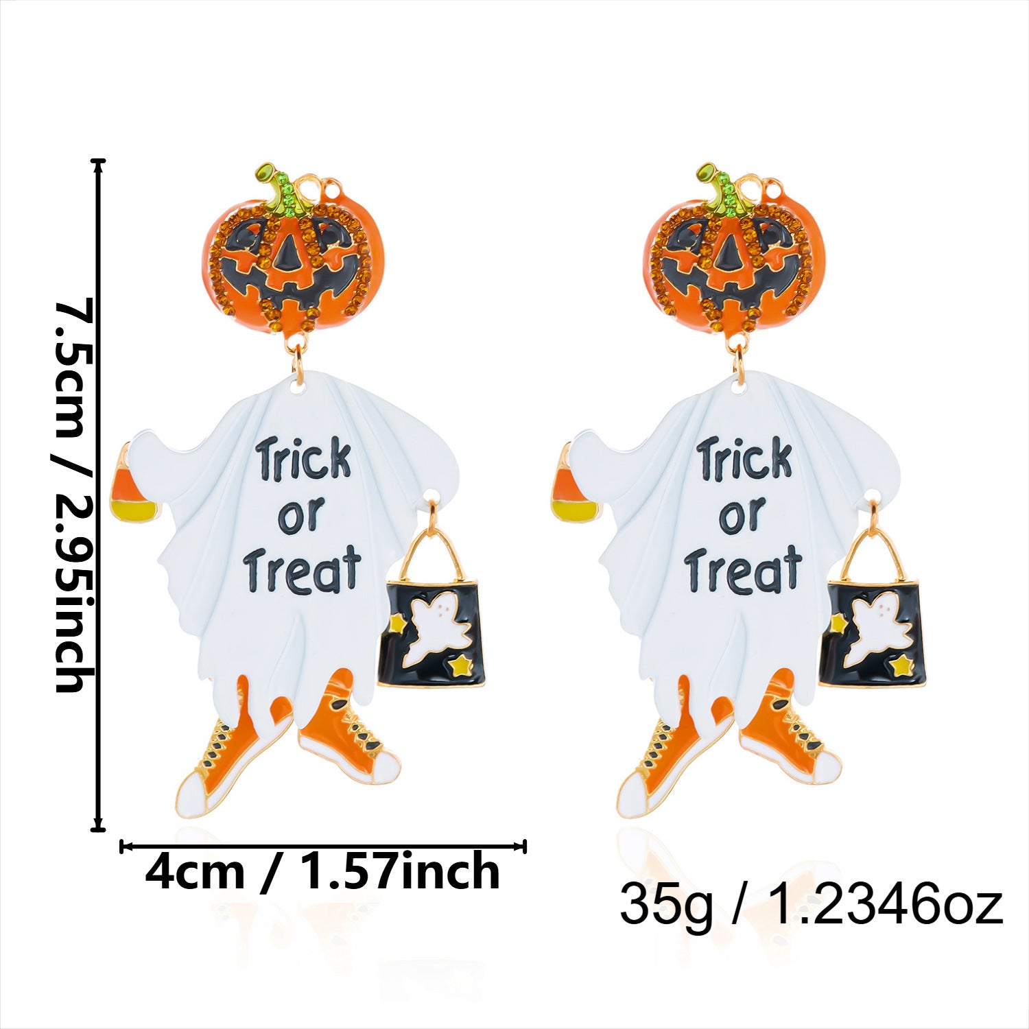 Halloween Pumpkin Dangle Drop Earrings
