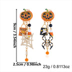 Halloween Pumpkin Dangle Drop Earrings
