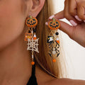 Halloween Pumpkin Dangle Drop Earrings