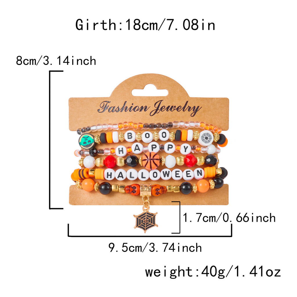 Spooky Halloween Beaded Bracelet Set