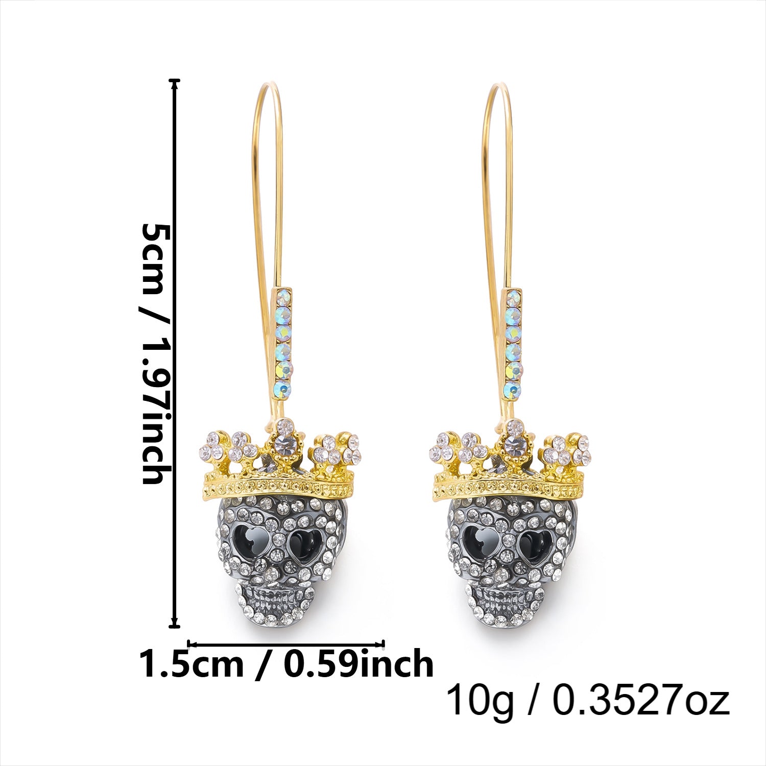 Rhinestone Skeleton Dangle Drop Earrings