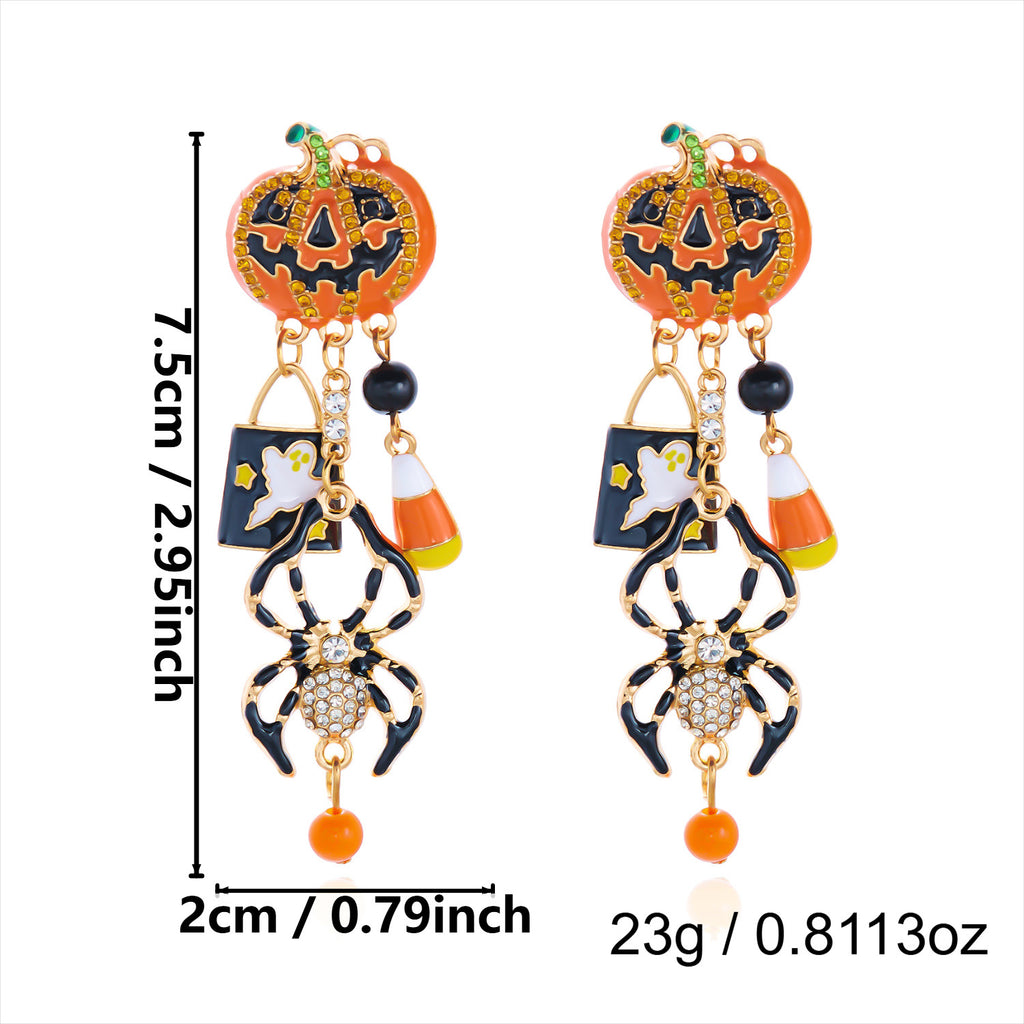 Halloween Pumpkin Dangle Drop Earrings