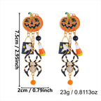 Halloween Pumpkin Dangle Drop Earrings