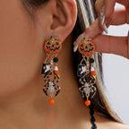 Halloween Pumpkin Dangle Drop Earrings