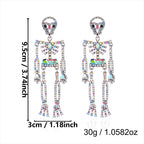 Rhinestone Skeleton Dangle Drop Earrings