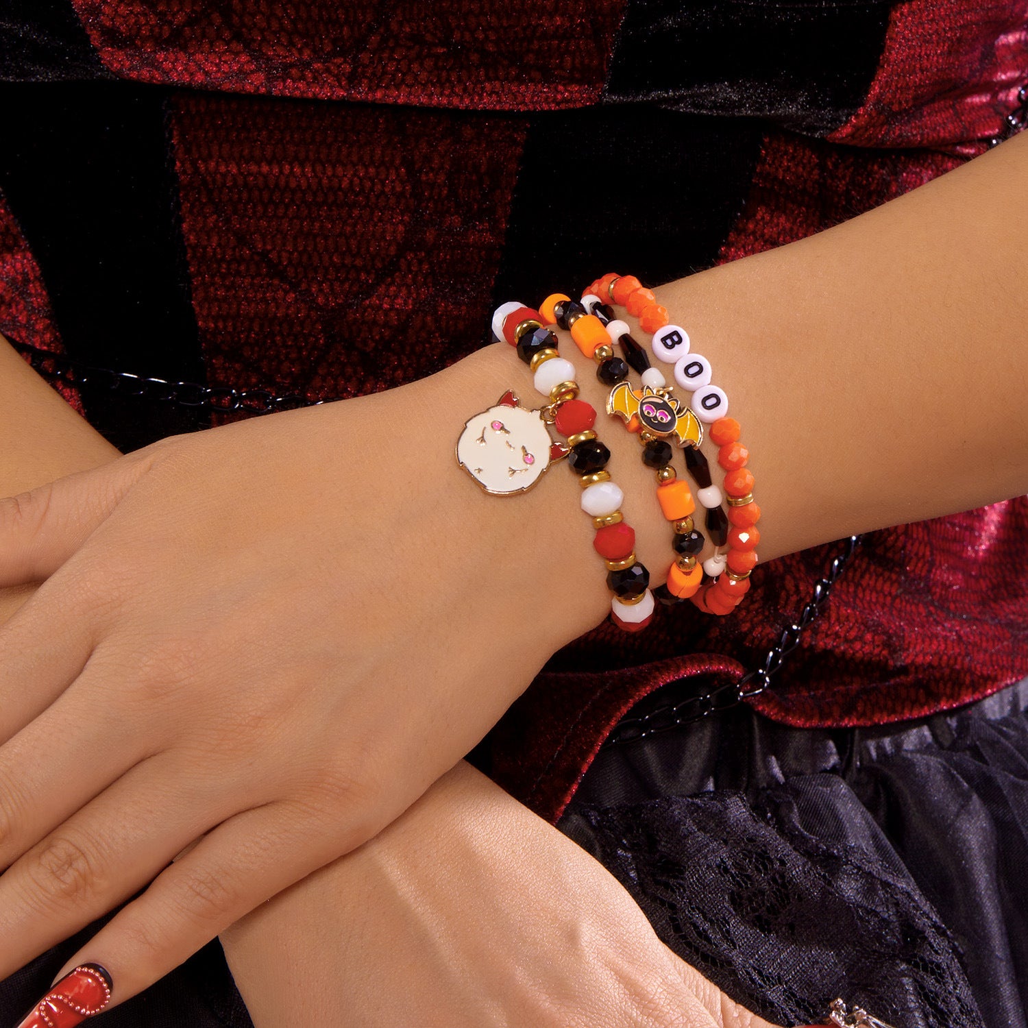 Spooky Halloween Beaded Bracelet Set