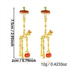 Rhinestone Skeleton Dangle Drop Earrings